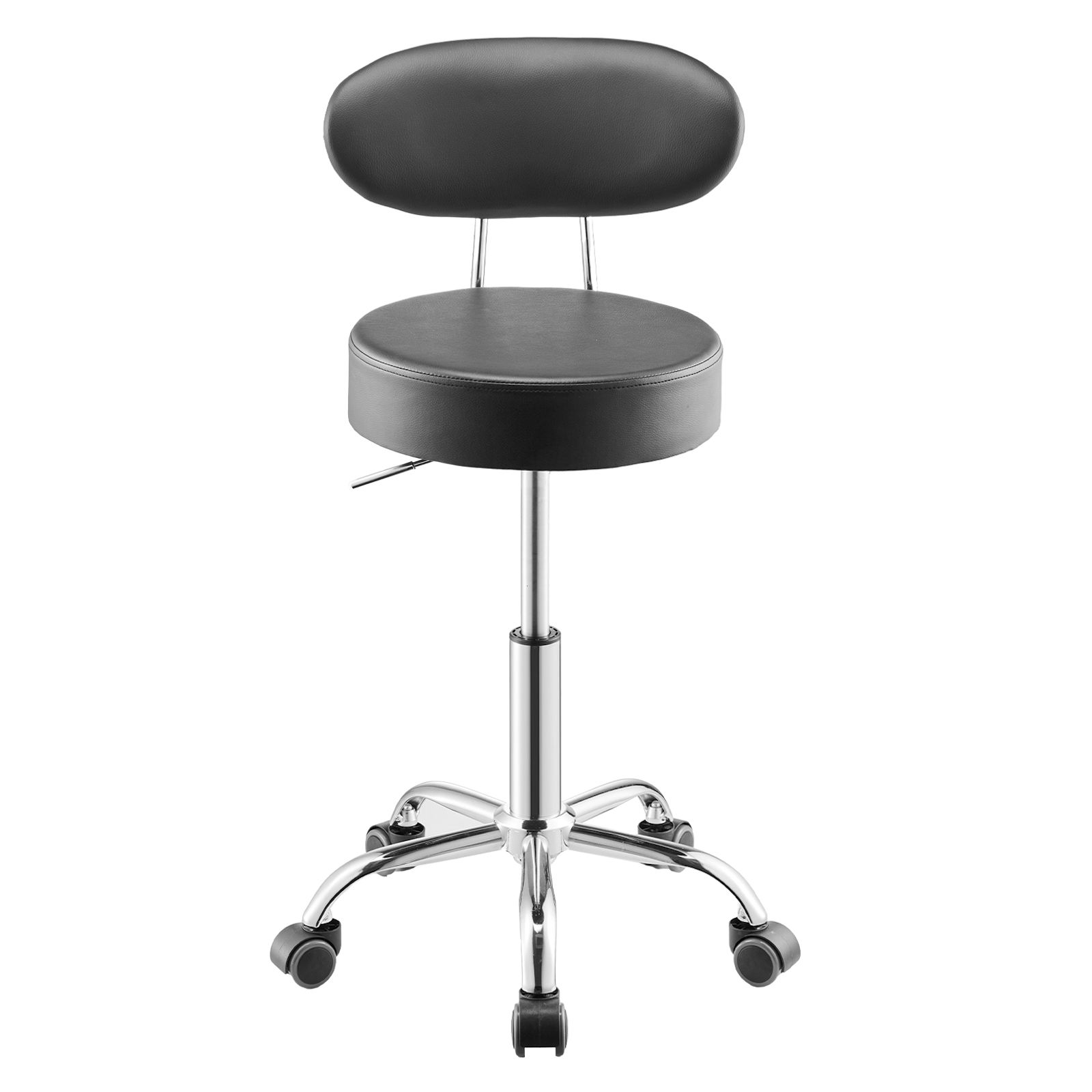 Garage Creeper Roller - Shop Stool with Backrest, Pneumatic Garage