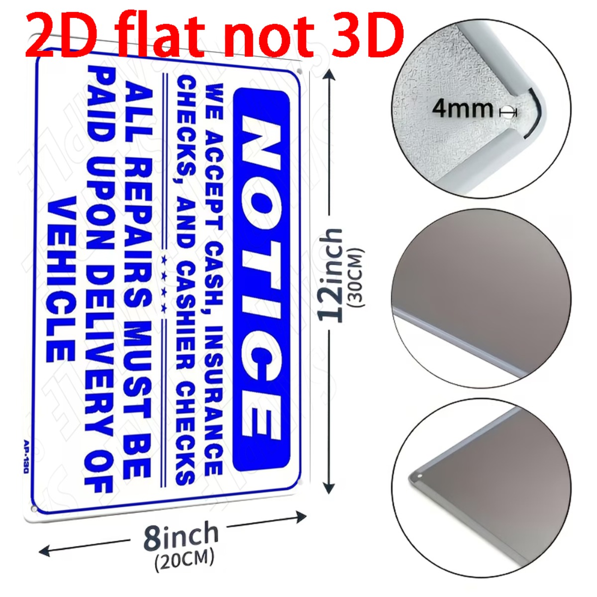2D Flat Non‑3D Metal Wall Sign - Auto Repair Shop Insurance ulasan dan harga