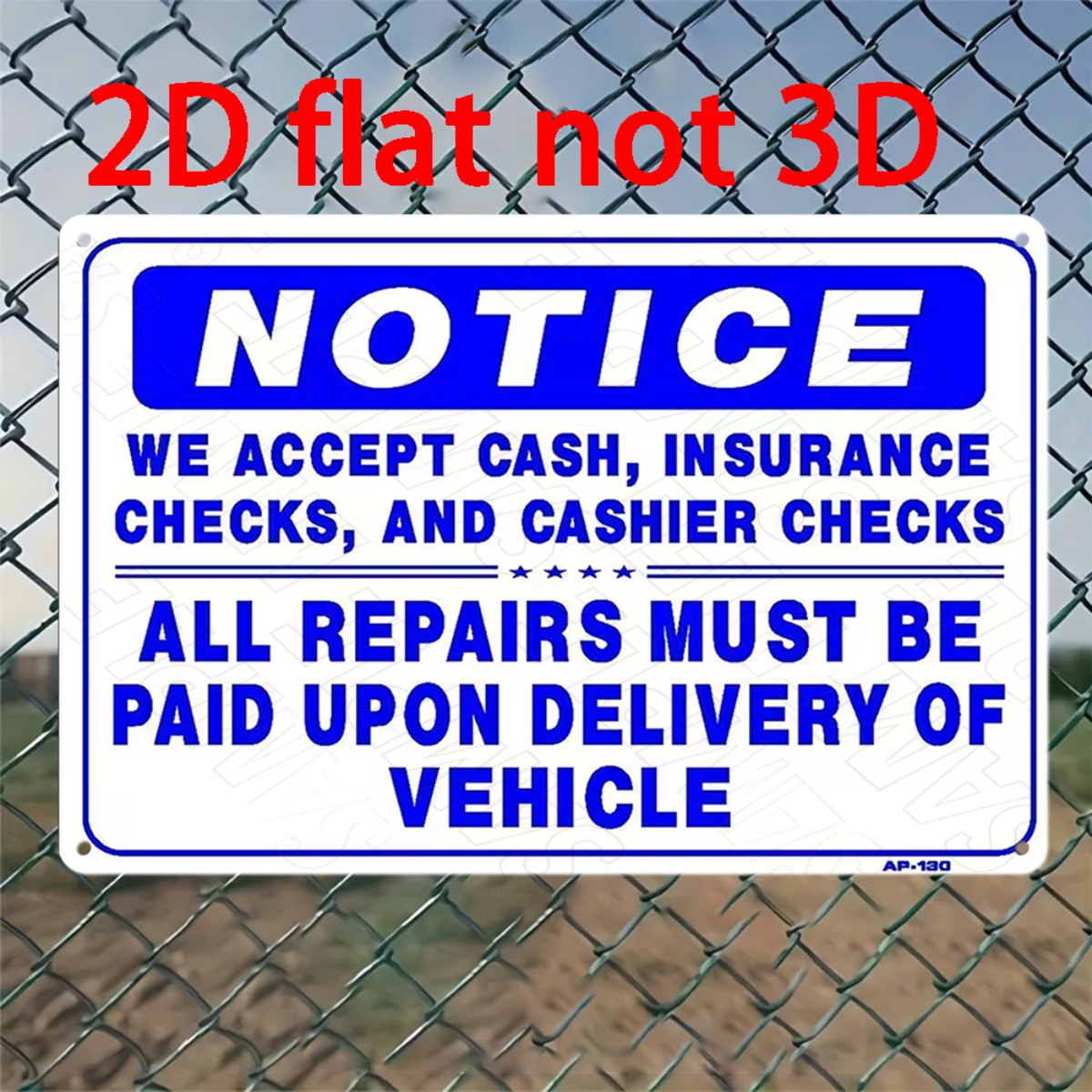 2D Flat Non‑3D Metal Wall Sign - Auto Repair Shop Insurance ulasan dan harga