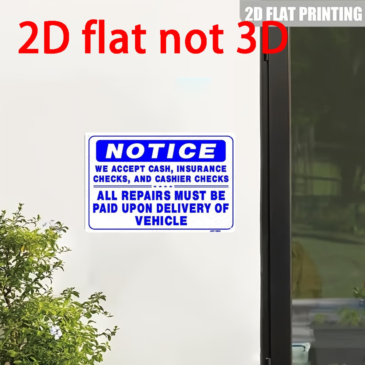 2D Flat Non‑3D Metal Wall Sign - Auto Repair Shop Insurance ulasan dan harga