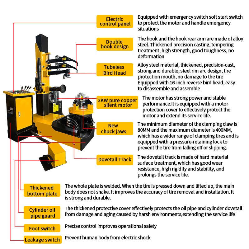 High Cost-Effective Vertical E - Tire Changer Machine ulasan dan harga