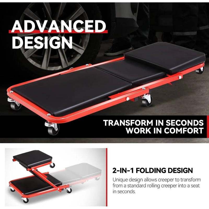 Foldable Z Creeper 2in1 Rollin - Garage Creeper Roller ulasan dan harga