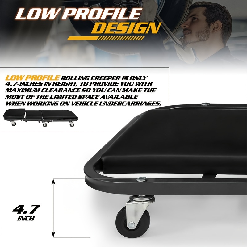 2-in-1 Mechanic Creeper Seat w - Garage Creeper Roller ulasan dan harga