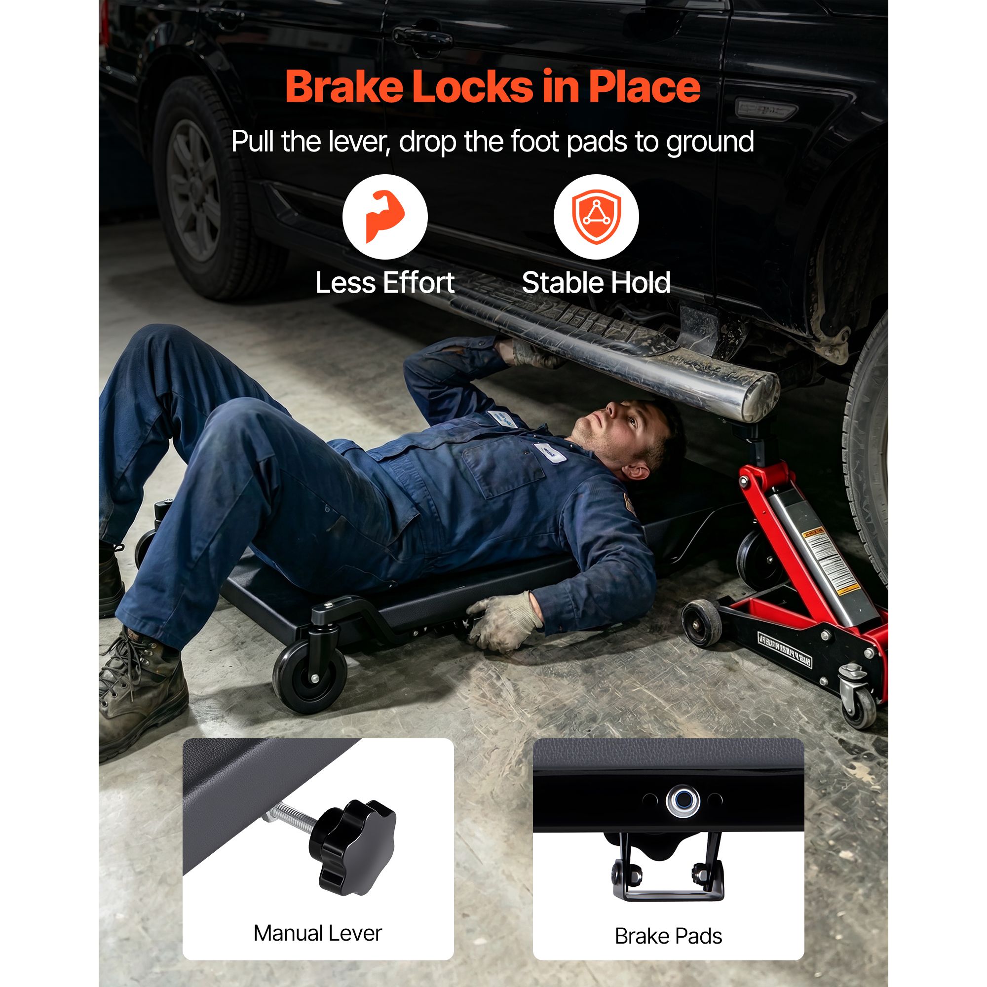 40 in Mechanic Creeper with 4  - Garage Creeper Roller ulasan dan harga