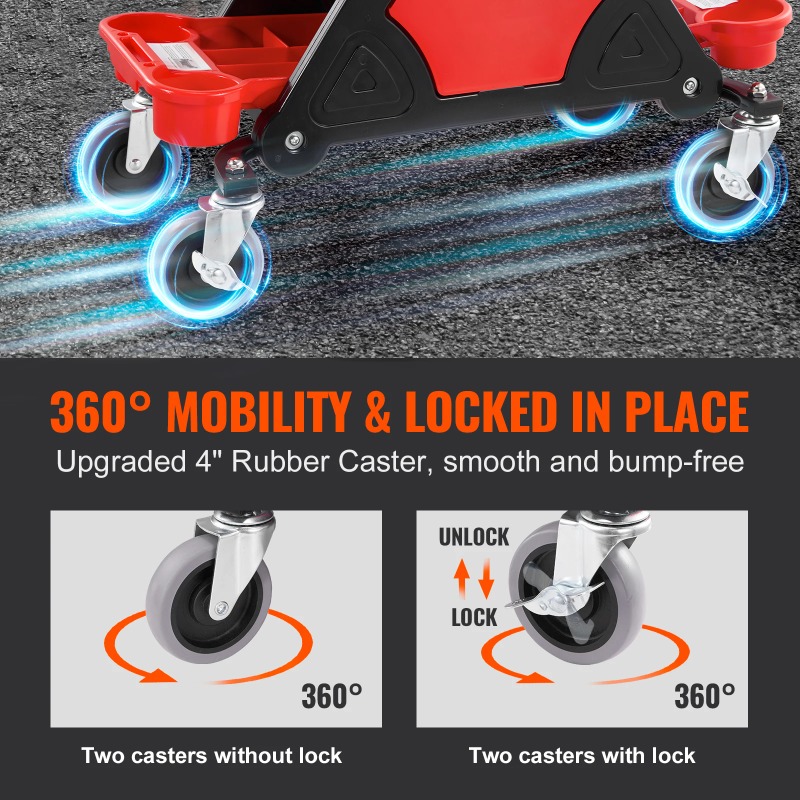 Rolling Mechanic Seat 300 LBS  - Garage Creeper Roller ulasan dan harga